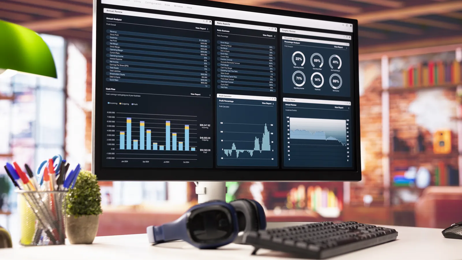 A desktop screen showing website traffic and search performance charts