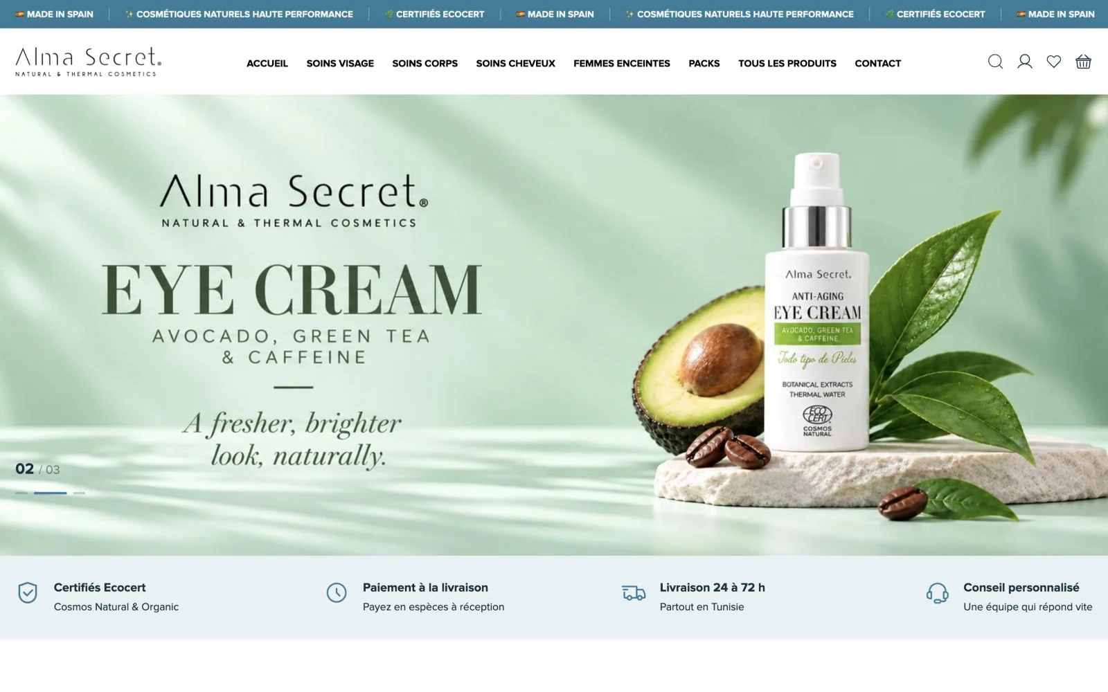 Alma Secret Tunisie website