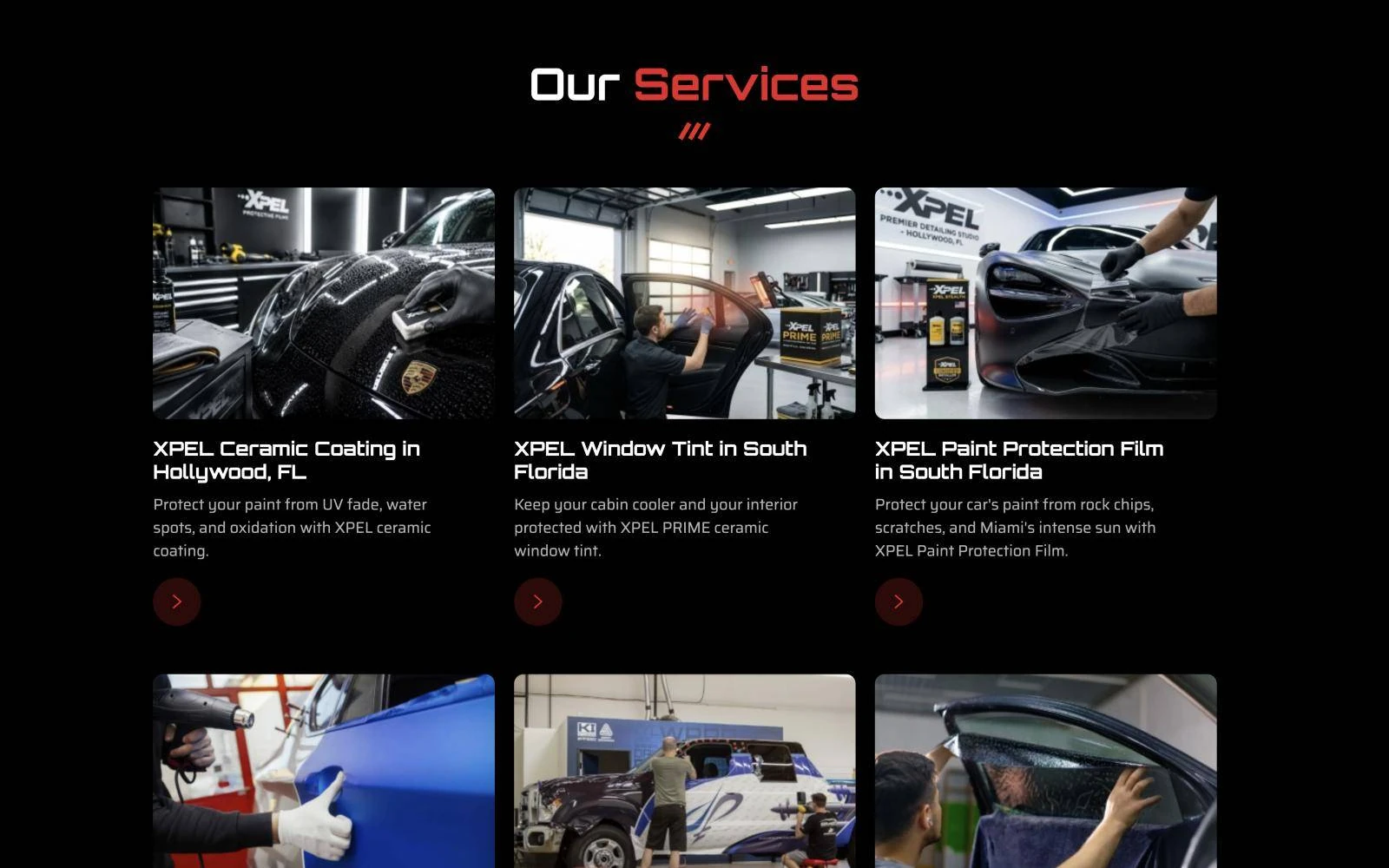 Our Services grid with photo cards